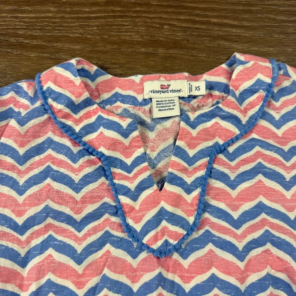 Vineyard Vines Girls Cover-Up, Pink/Blue XS Lightweight Beach Summer Swim, Dress - Picture 6 of 11